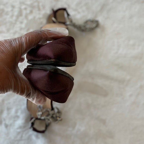 Vintage Purple Manolo Blahnik Satin Heel Pumps w/Rhinestone Ankle Strap Sz 40.5! - Picture 4 of 12